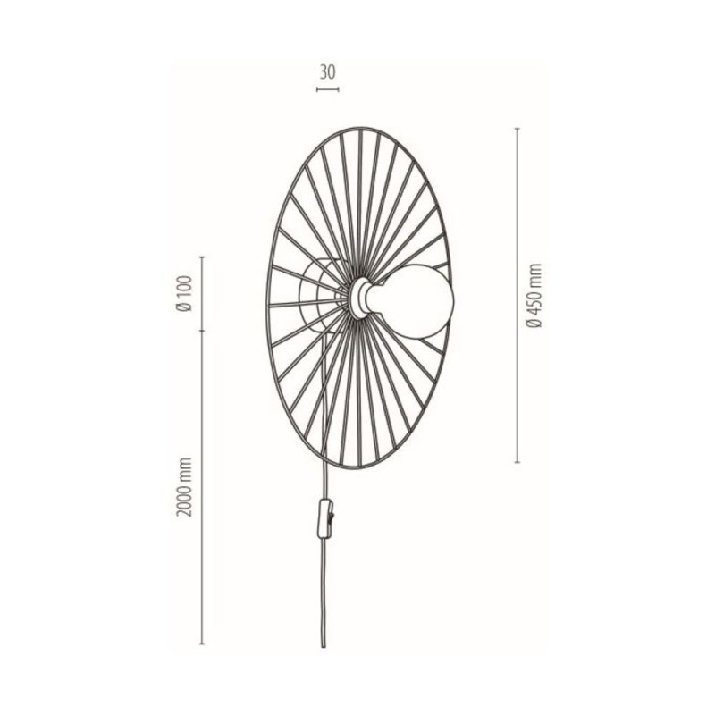 Antonella Kinkiet 1xE27 Max.25W Czarny