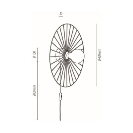 Antonella Kinkiet 1xE27 Max.25W Czarny