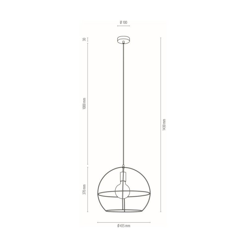 Casa Palla Lampa Wisząca 1xE27 Max.60W Czarny/Czarny PVC