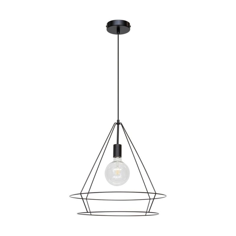 Casa Triango Lampa Wisząca 1xE27 Max.60W Czarny/Czarny PVC