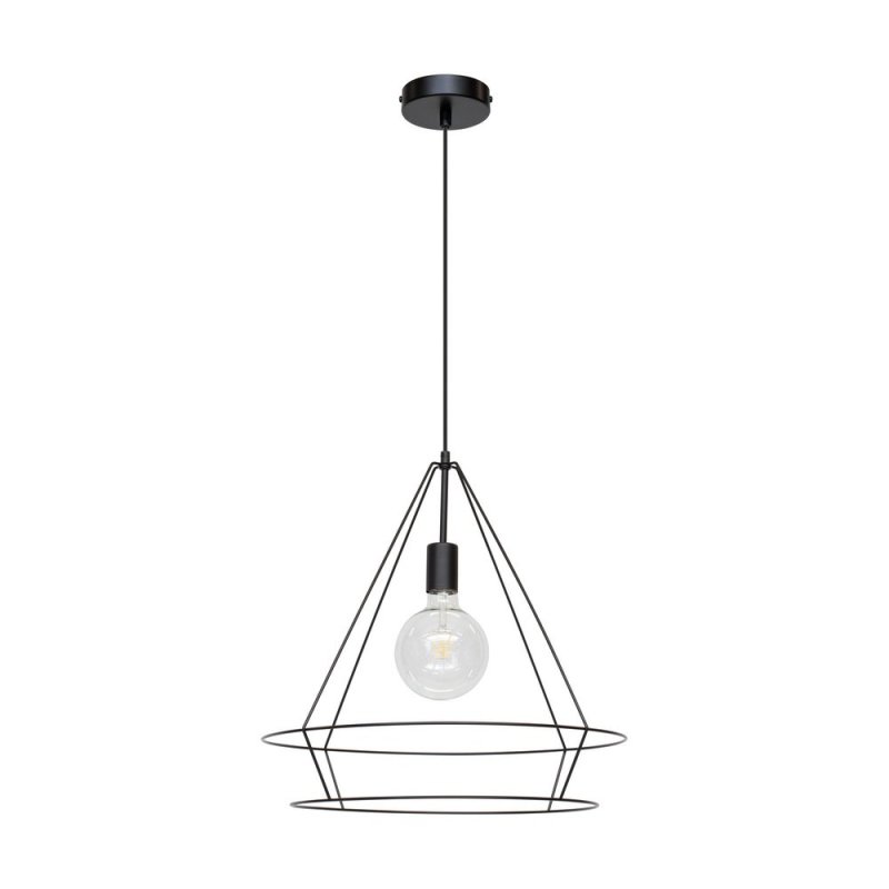 Casa Triango Lampa Wisząca 1xE27 Max.60W Czarny/Czarny PVC