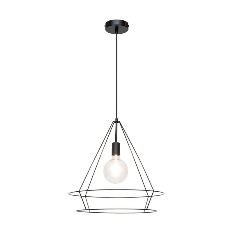 Casa Triango Lampa Wisząca 1xE27 Max.60W Czarny/Czarny PVC
