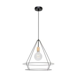 Casa Triango Lampa Wisząca 1xE27 Max.60W Czarny/Dąb Olejowany