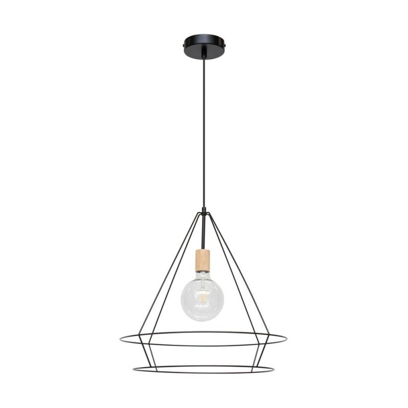 Casa Triango Lampa Wisząca 1xE27 Max.60W Czarny/Dąb Olejowany
