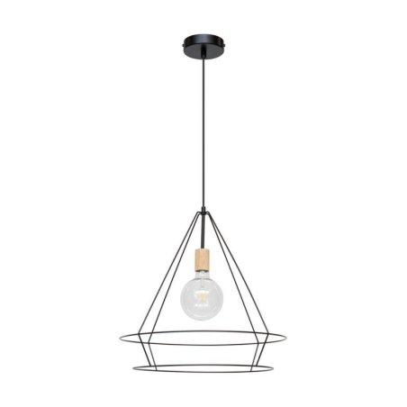 Casa Triango Lampa Wisząca 1xE27 Max.60W Czarny/Dąb Olejowany