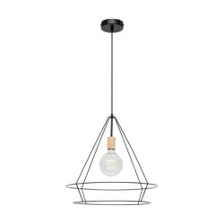 Casa Triango Lampa Wisząca 1xE27 Max.60W Czarny/Dąb Olejowany