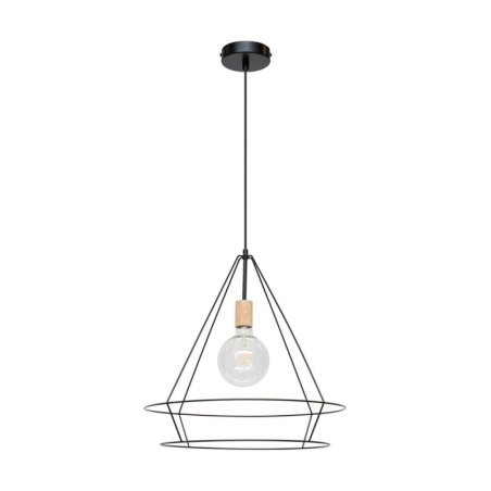 Casa Triango Lampa Wisząca 1xE27 Max.60W Czarny/Dąb Olejowany