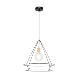 Casa Triango Lampa Wisząca 1xE27 Max.60W Czarny/Dąb Olejowany