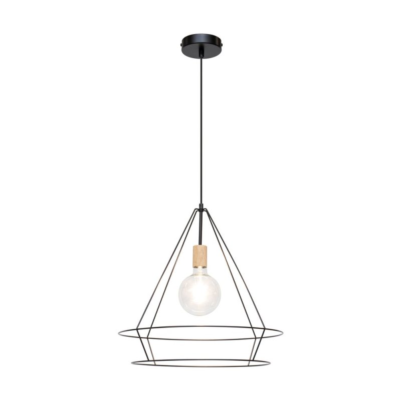 Casa Triango Lampa Wisząca 1xE27 Max.60W Czarny/Dąb Olejowany