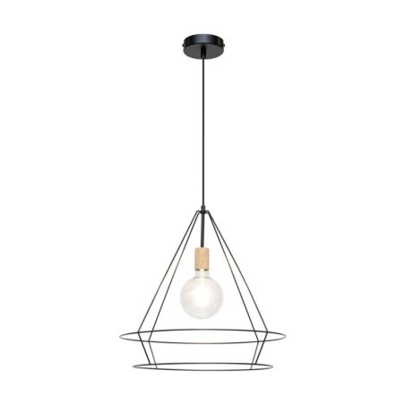 Casa Triango Lampa Wisząca 1xE27 Max.60W Czarny/Dąb Olejowany