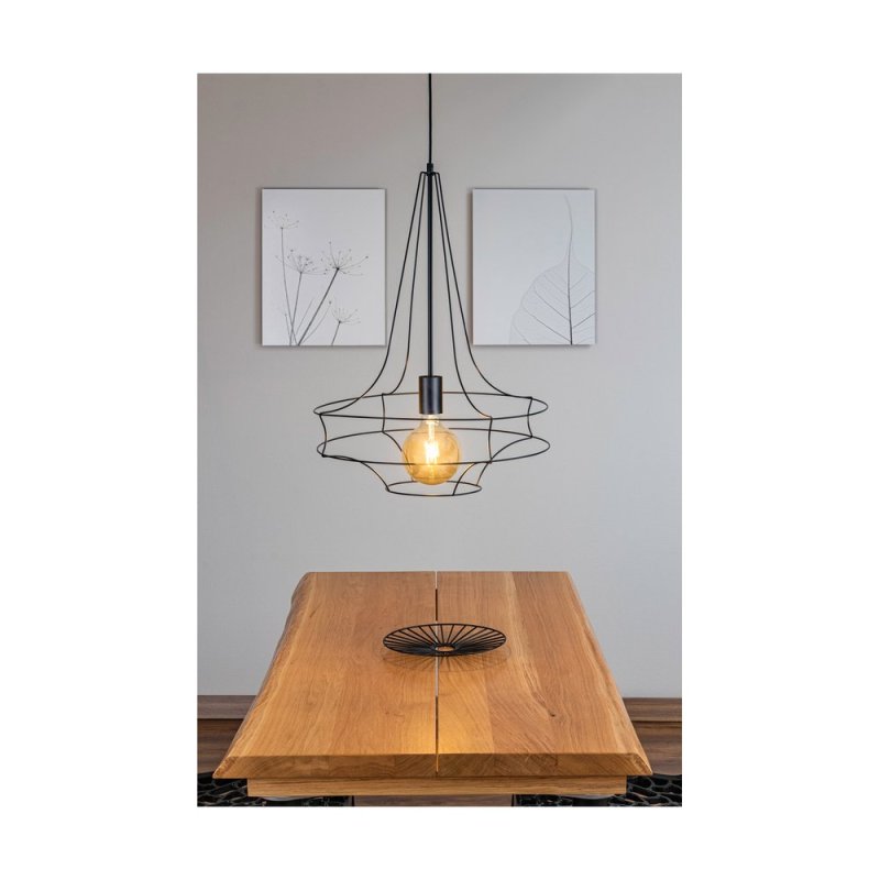 Casa Rina Lampa Wisząca 1xE27 Max.60W Czarny/Czarny PVC