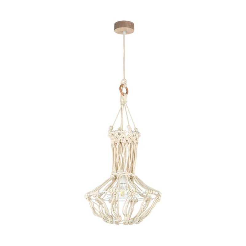 Samba Lampa Wisząca 1xE27 Max.15W LED Dąb Olejowany/Kremowy