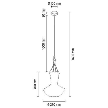Samba Lampa Wisząca 1xE27 Max.15W LED Dąb Olejowany/Kremowy