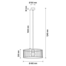 Reve Lampa Wisząca 1xE27 Max.15W LED Dąb Olejowany/Kremowy