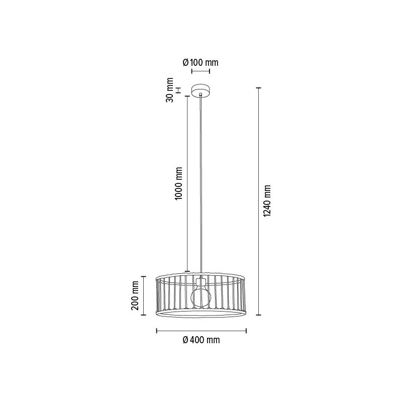 Reve Lampa Wisząca 1xE27 Max.15W LED Dąb Olejowany/Kremowy