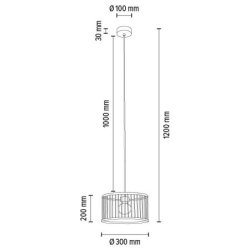 Reve Lampa Wisząca 1xE27 Max.15W LED Dąb Olejowany/Kremowy