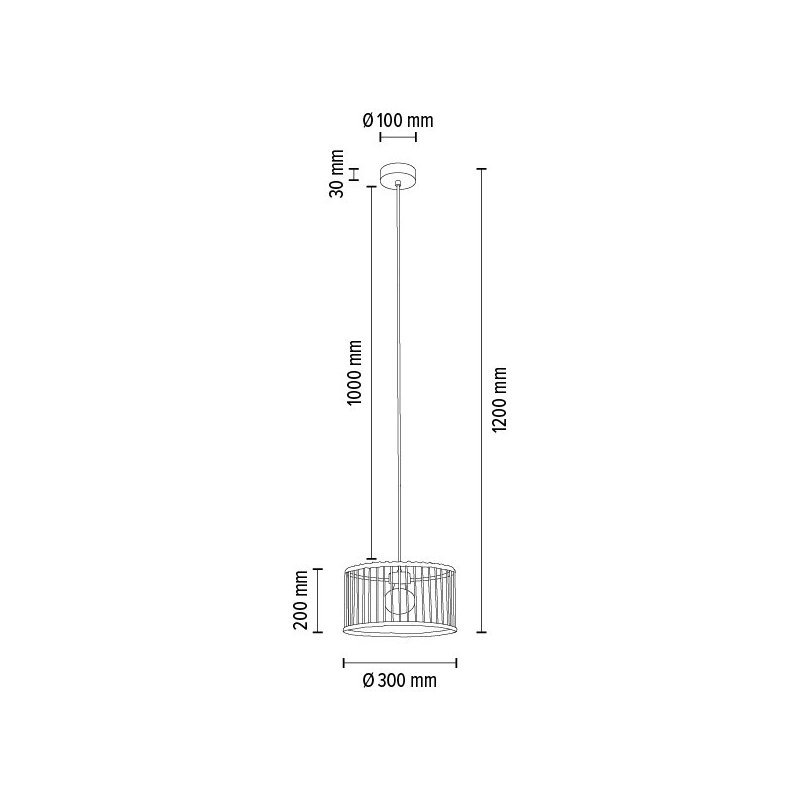Reve Lampa Wisząca 1xE27 Max.15W LED Dąb Olejowany/Kremowy