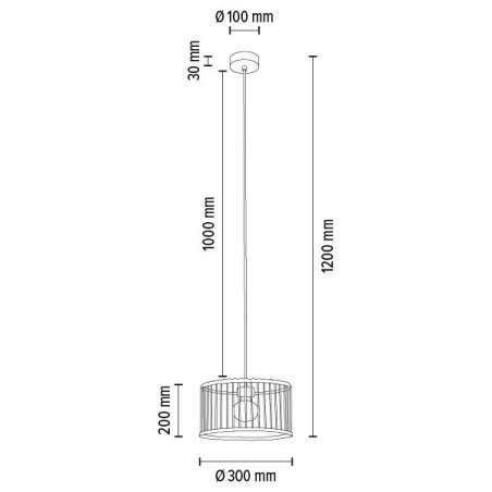 Reve Lampa Wisząca 1xE27 Max.15W LED Dąb Olejowany/Kremowy