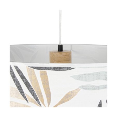 Hoja Lampa Wisząca 1xE27 Max.60W Dąb Olejowany/Transparentny PVC/Multikolor