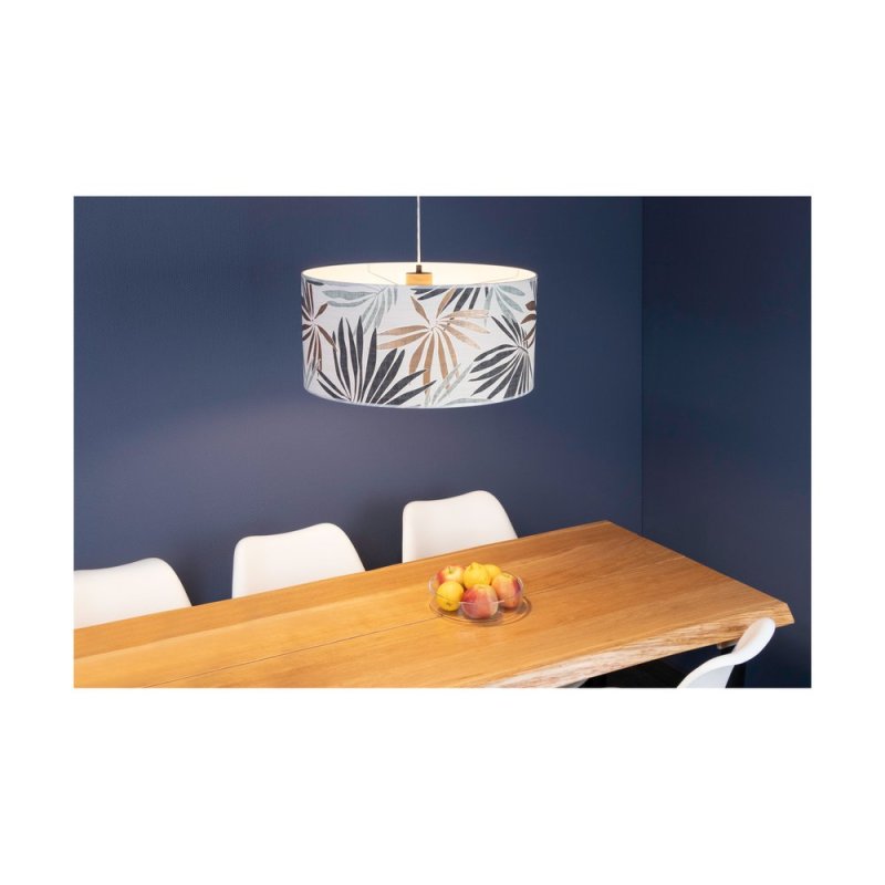 Hoja Lampa Wisząca 1xE27 Max.60W Dąb Olejowany/Transparentny PVC/Multikolor