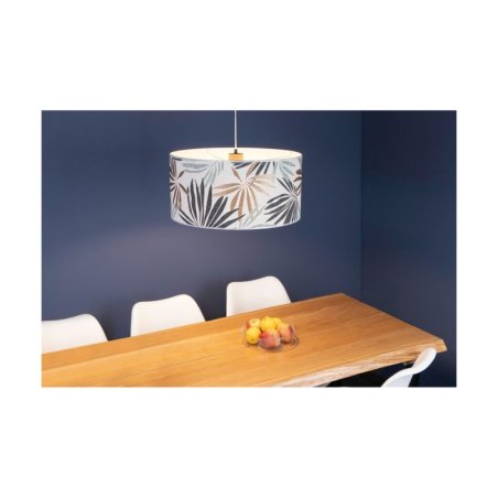 Hoja Lampa Wisząca 1xE27 Max.60W Dąb Olejowany/Transparentny PVC/Multikolor