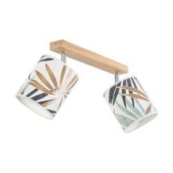 Hoja Lampa Sufitowa 2xE27 Max.25W Dąb Olejowany/Multikolor