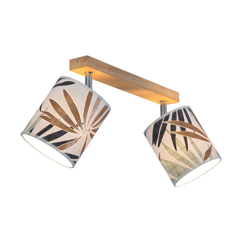 Hoja Lampa Sufitowa 2xE27 Max.25W Dąb Olejowany/Multikolor