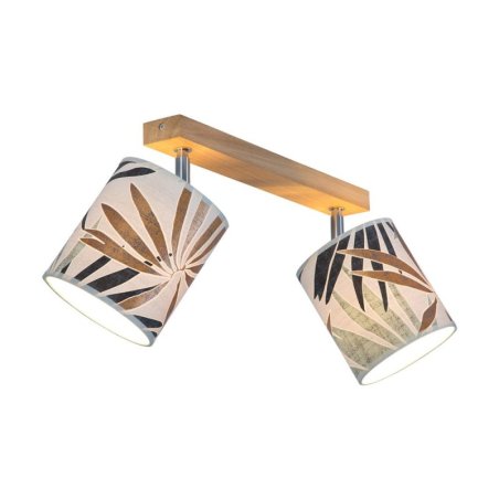 Hoja Lampa Sufitowa 2xE27 Max.25W Dąb Olejowany/Multikolor