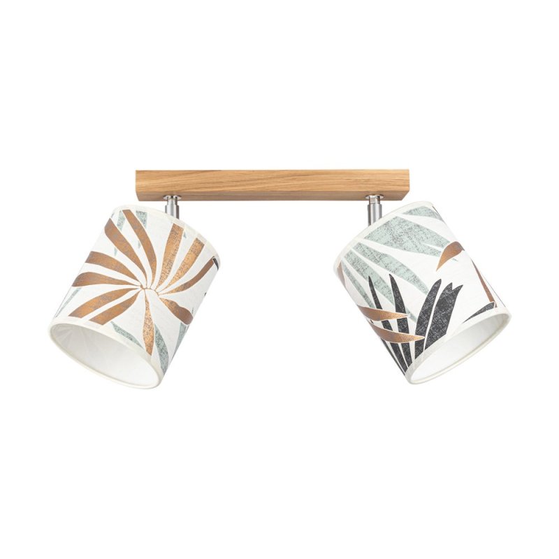 Hoja Lampa Sufitowa 2xE27 Max.25W Dąb Olejowany/Multikolor