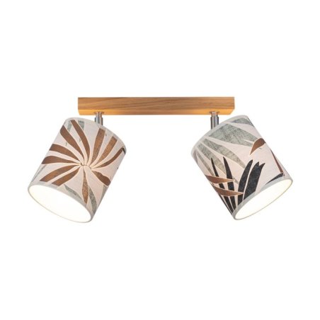 Hoja Lampa Sufitowa 2xE27 Max.25W Dąb Olejowany/Multikolor