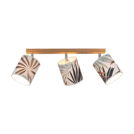 Hoja Lampa Sufitowa 3xE27 Max.25W Dąb Olejowany/Multikolor