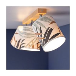Hoja Lampa Sufitowa 3xE27 Max.25W Dąb Olejowany/Multikolor