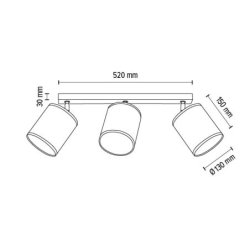 Hoja Lampa Sufitowa 3xE27 Max.25W Dąb Olejowany/Multikolor