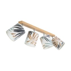 Hoja Lampa Sufitowa 4xE27 Max.25W Dąb Olejowany/Multikolor