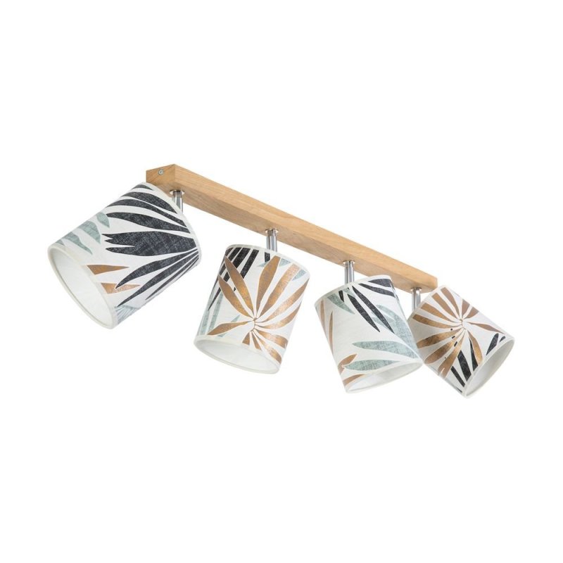 Hoja Lampa Sufitowa 4xE27 Max.25W Dąb Olejowany/Multikolor