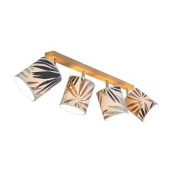 Hoja Lampa Sufitowa 4xE27 Max.25W Dąb Olejowany/Multikolor