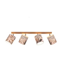 Hoja Lampa Sufitowa 4xE27 Max.25W Dąb Olejowany/Multikolor