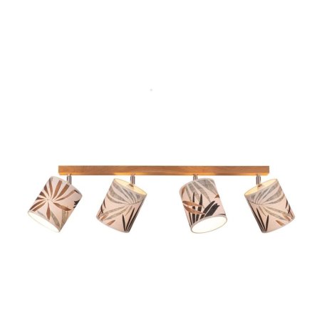 Hoja Lampa Sufitowa 4xE27 Max.25W Dąb Olejowany/Multikolor