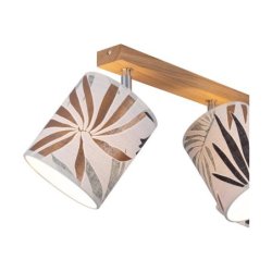 Hoja Lampa Sufitowa 4xE27 Max.25W Dąb Olejowany/Multikolor