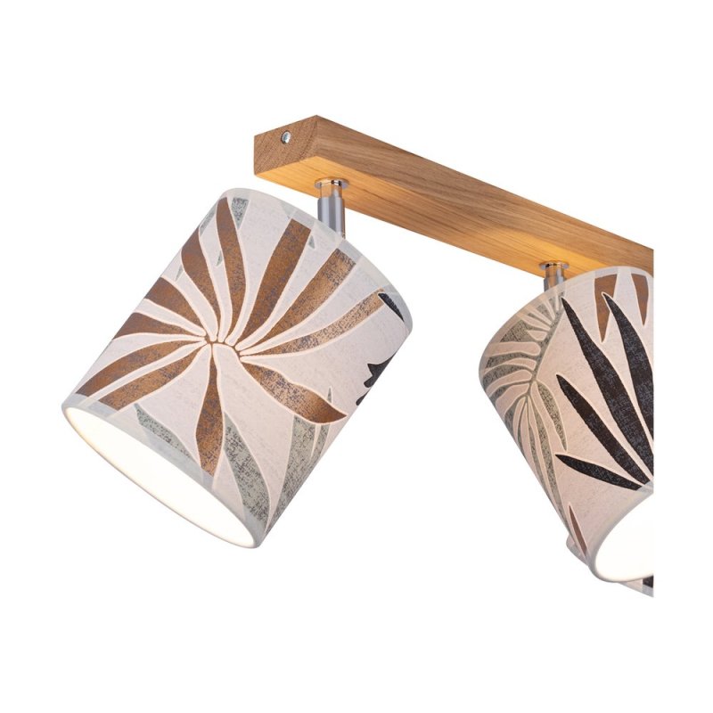 Hoja Lampa Sufitowa 4xE27 Max.25W Dąb Olejowany/Multikolor