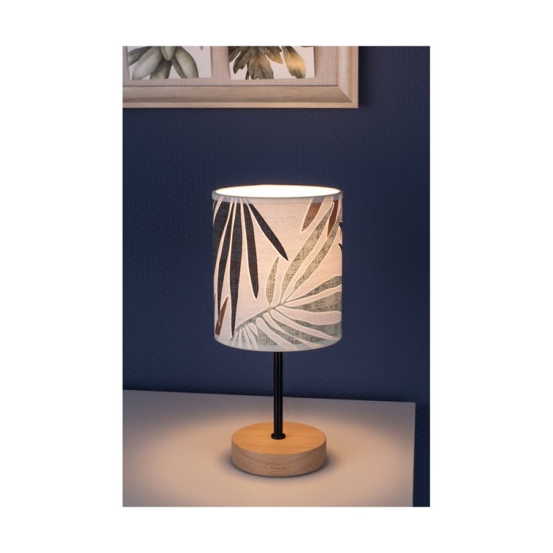 Hoja Lampa Stołowa 1xE27 Max.25W Dąb Olejowany/Czarny/Multikolor