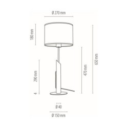 Hoja Lampa Stołowa 1xE27 Max.60W Czarny/Dąb Olejowany//Multikolor