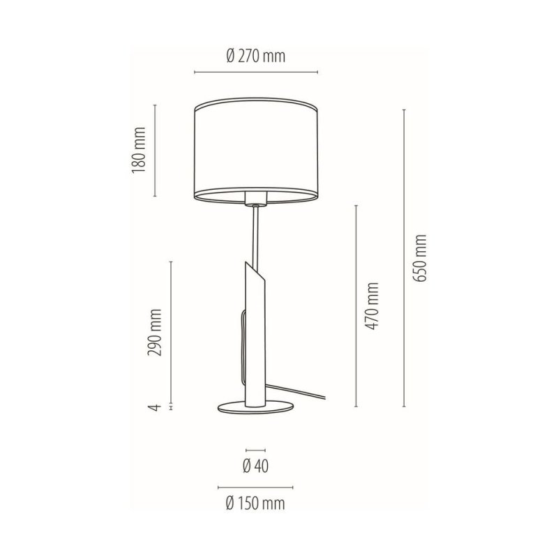 Hoja Lampa Stołowa 1xE27 Max.60W Czarny/Dąb Olejowany//Multikolor