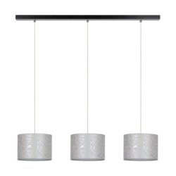 Mateo Lampa Wisząca 3xE27 Max.25W Czarny/Transparentny PVC/Beżowy