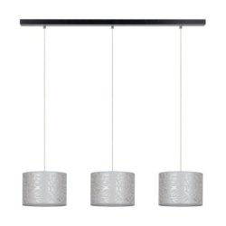 Mateo Lampa Wisząca 3xE27 Max.25W Czarny/Transparentny PVC/Beżowy