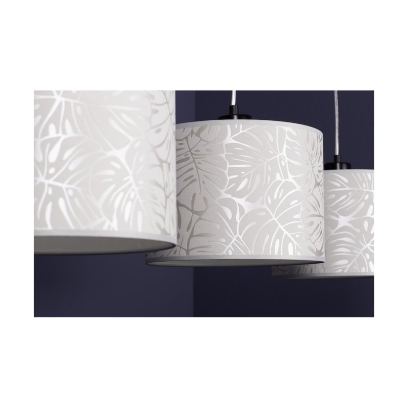 Mateo Lampa Wisząca 3xE27 Max.25W Czarny/Transparentny PVC/Beżowy