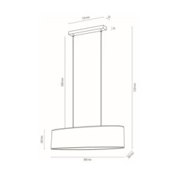 Malo Lampa Wisząca 2xE27 Max.40W Dąb Olejowany/Transparentny PVC/Multicolor