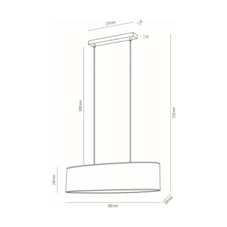 Malo Lampa Wisząca 2xE27 Max.40W Dąb Olejowany/Transparentny PVC/Multicolor