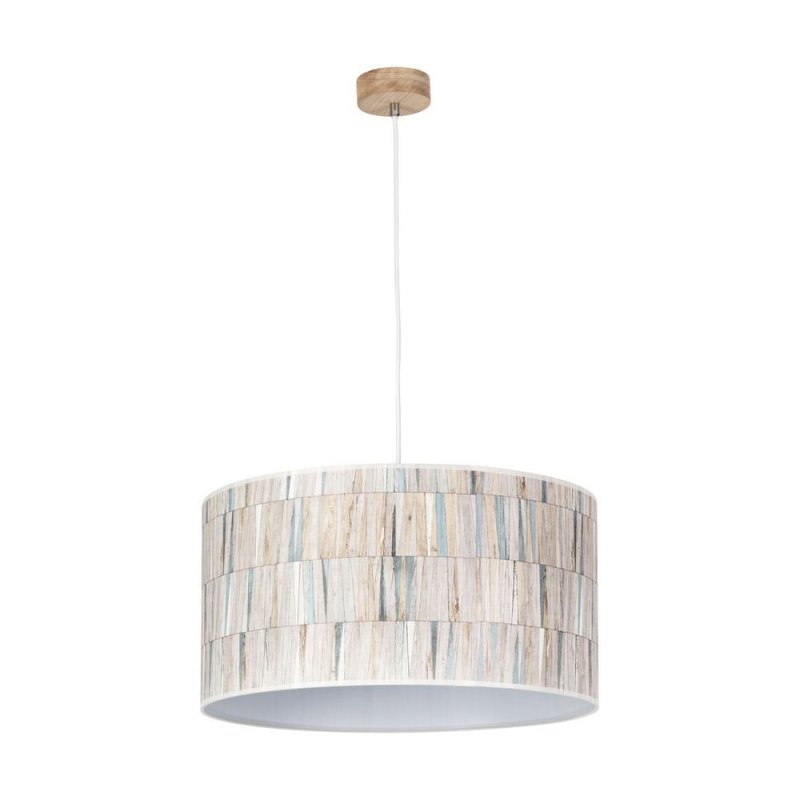 Malo Lampa Wisząca 1xE27 Max.60W Dąb Olejowany/Transparentny PVC/Multikolor