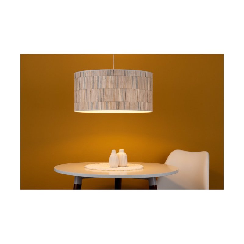 Malo Lampa Wisząca 1xE27 Max.60W Dąb Olejowany/Transparentny PVC/Multikolor